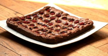 Brownies en brun et rouge…Chocolat et Framboises