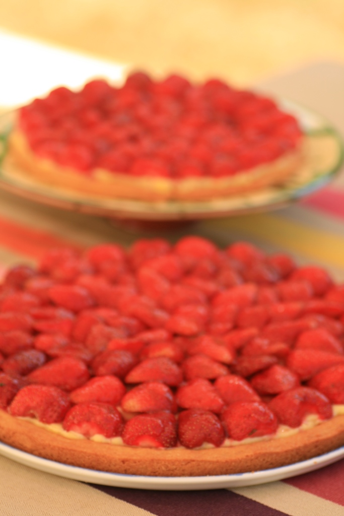 Tarte aux fraises sur lit de crème et sablé breton d’après Christophe Felder
